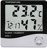 Цифровий термогігрометр AIRO HTC-1 (термометр: -10 °C~+50 °C; гігрометр: 10%-99%), годинник, будильник, фото 2