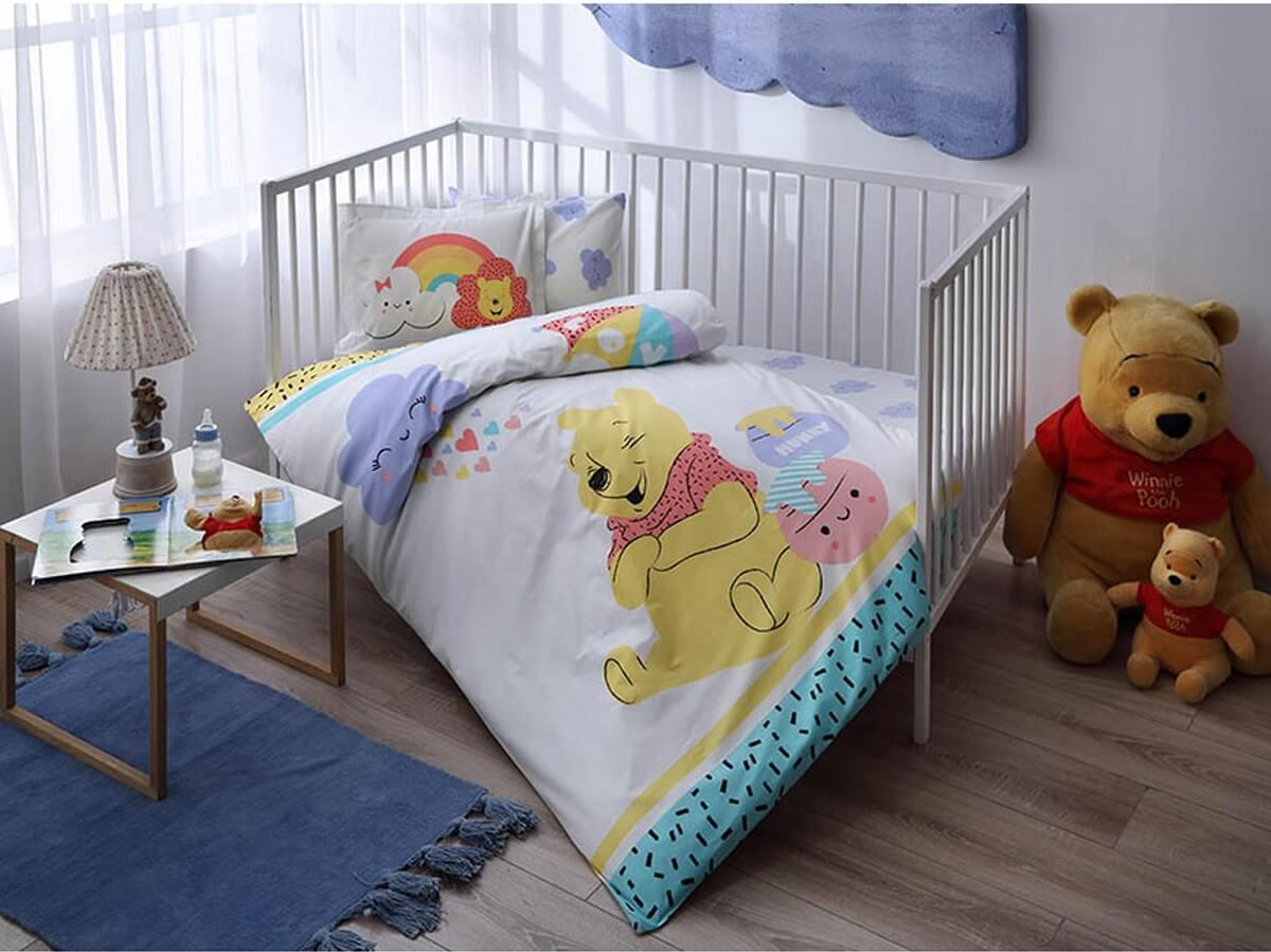 Комплект постільної білизни в ліжечко TAC Winnie Hunny Baby Ранфорс - фото 1 - id-p1119572008