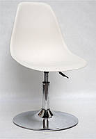 Стілець Nik CH-BASE молочний 56 пластик, хромована опора-блин, дизайн Charles and Ray Eames, фото 2
