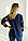 Легка жіноча батистова темно-синя туніка з квітковою вишивкою №2144, фото 4