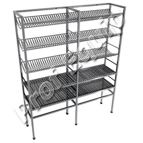 Купить Стеллаж для сушки посуды двухсекционный из нержавеющей стали 5 ...