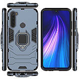 Ударостійкий чохол Transformer Ring під маг. держ. для Xiaomi Redmi Note 8 — сірий, фото 2