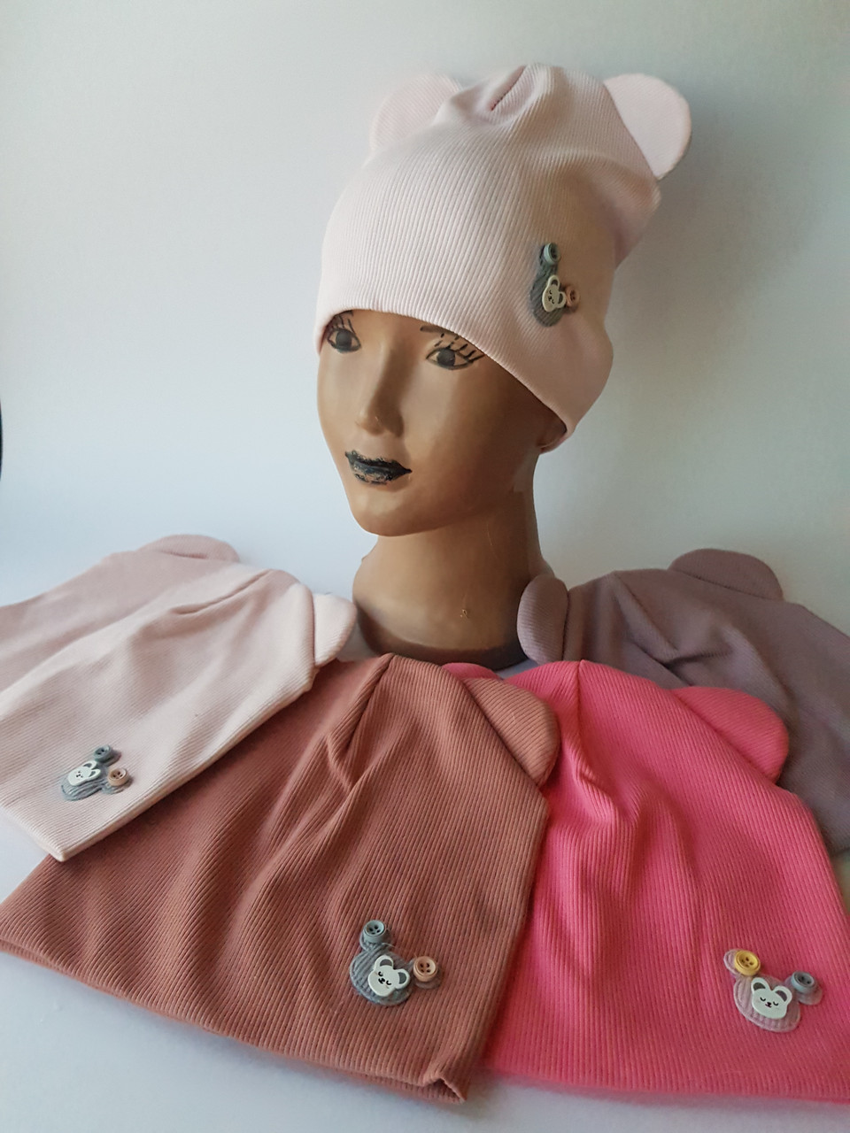 Шапка трикотажна для дівчинки подвійна р 52-54