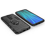 Ударостійкий чохол Transformer Ring під маг. держ. для Xiaomi Redmi Note 8 Pro — чорний, фото 6