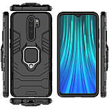 Ударостійкий чохол Transformer Ring під маг. держ. для Xiaomi Redmi Note 8 Pro — чорний, фото 3