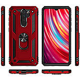 Ударостійкий чохол Serge Ring під маг. держ. для Xiaomi Redmi Note 8 Pro — червоний, фото 5