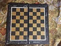 Картонная шахматная доска для шашек с фотографиями шахматистов. Б/у!