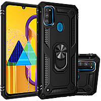 Ударостійкий чохол Serge Ring під маг. держ. для Samsung Galaxy M30s (2019) M307 — чорний