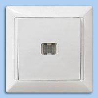 С110-813 Вимикач одинарний з підсвіткою внутрішній Bylectrica білий