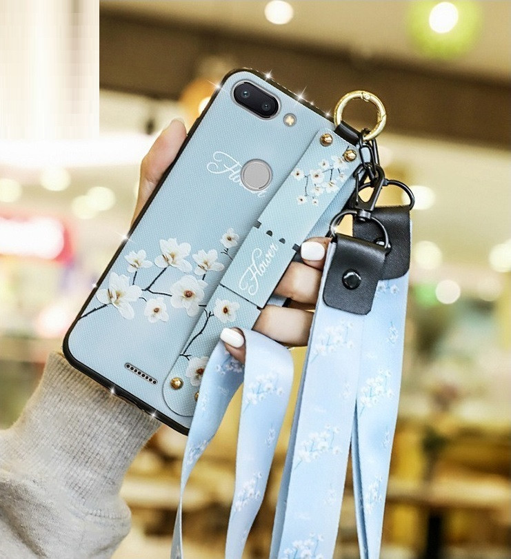 Чехол Lanyard для Xiaomi Mi 8 Lite бампер с ремешком Blue - фото 4 - id-p1119720839