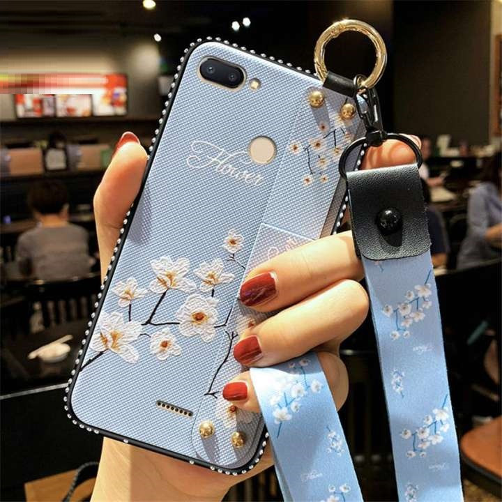 Чехол Lanyard для Xiaomi Mi 8 Lite бампер с ремешком Blue - фото 1 - id-p1119720839