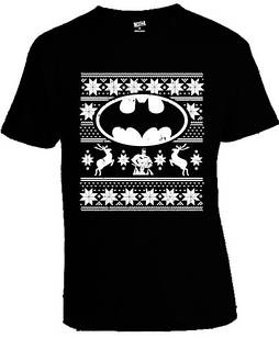 Футболка Batman New Year | Футболка чорна | Футболка New Year | Футболка з музичною тематикою