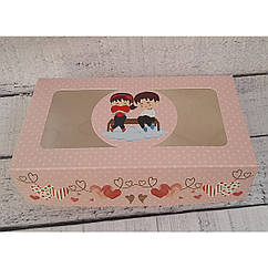 Коробка з віконцем 20*15*6 см з принтом