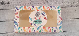 Коробка з віконцем 20*15*6 см з принтом