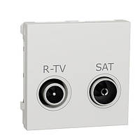 Розетка R-TV/SAT Schneider Electric Unica New одиночная 2 модуля белый (NU345418)