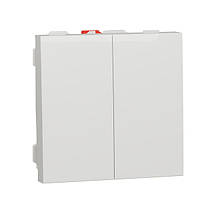 Вимикач 2-клавішний 2 модулі білий Unica New Schneider Electric (NU321118)