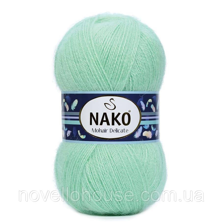 Nako MOHAIR DELICATE (Мохер Делiкат) № 3415 м'ятний (Напівшерстяна пряжа, нитки для в'язання)