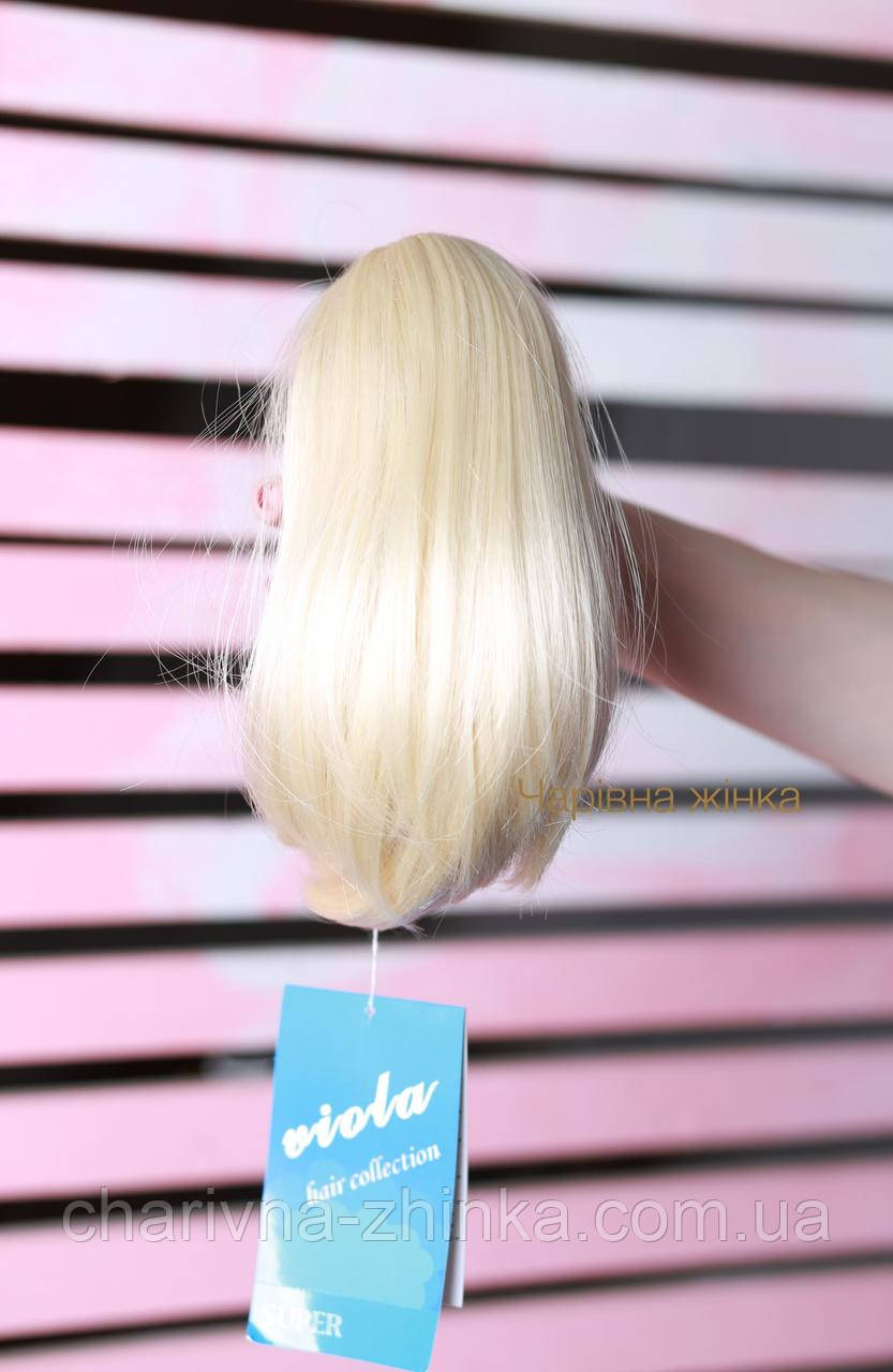 Шиньон ровный на крабе двухсторонний, 25-30 см, цвет светлый блонд - фото 1 - id-p1116075089