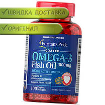 Омега-3 жирні кислоти Puritan's Pride Omega-3 Fish Oil 1000 mg 100 кап риб'ячий жир, фото 3