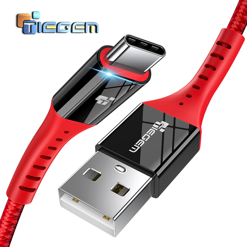 Кабель для швидкої зарядки телефону Tiegem USB - Type-C 1м. Зарядний провід шнур ЮСБ на Тайп QW1R