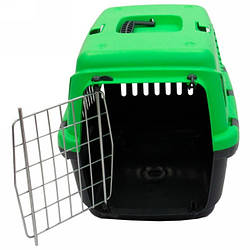 Переноска для котів і собак, велика, Gipsy, MP Bergamo, 58х38х38 см зелений, метал