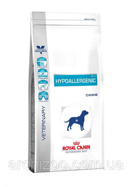 Royal Canin Hypoallergenic Canine 14кг DR 21 Диета для собак при пищевой аллергии или непереносимости - фото 2 - id-p507681951