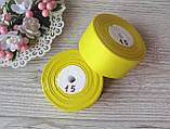 Стрічка репсова 4 см жовта, бобіна 18 м, фото 2