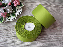 Стрічка репсова, на метраж, ширина 4 см, колір оливковий, 4 грн за метр.