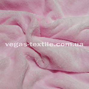 Тканина Махра Велсофт двостороння полірована Світло-рожева ширина 1.8 м