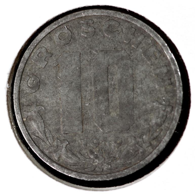 Монета Австрії 10 гГГГей 1949 р.