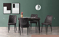 Комплект обеденной мебели SILVA masa siyah mermer 120+30/70/75 - стол + 4 стула Mobilgen, Турция, серый