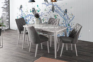 Комплект обідніх меблів SILVA masa siyah mermer 120+30/70/75 — стіл + 4 стільці Mobilgen, Туреччина