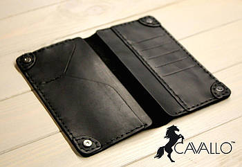 Чоловіче портмоне з натуральної шкіри CavalloTM Crazy Horse Classic, чорний