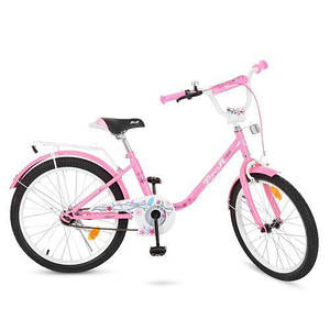 Дитячий велосипед рожевий Flower для дівчинки PROF1 Y2081 дзвінок підніжка багажник