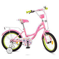Велосипед для девочки с дополнительными колесами PROF1 Y1821-1 Bloom 18 дюймов