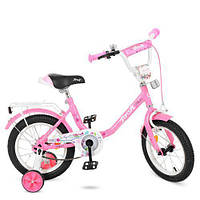 Двухколесный велосипед PROF1 14Д Y1481 розовый для девочки Flower