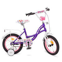 Велосипед детский PROF1 14" Y1422-1 Bloom фиолетовый звонок катафоты защита цепи