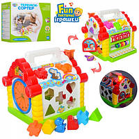 Теремок сортер розвиваюча музична іграшка зі звуковими й світловими ефектами для дітей 9196