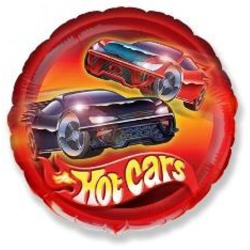 Гелієвий фольгований кулька з малюнком 45см "Тачки Hot cars" код 12-17