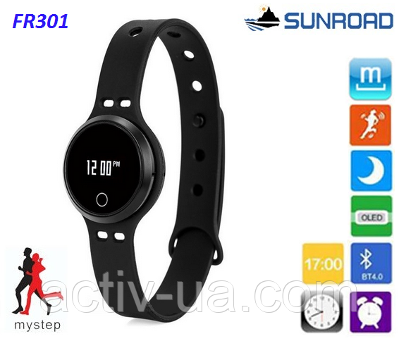 Браслет Здоров'я SunRoad FR301 — для android та iOS (крокомір, відстеження сну, повідомлення дзвінка та смс)