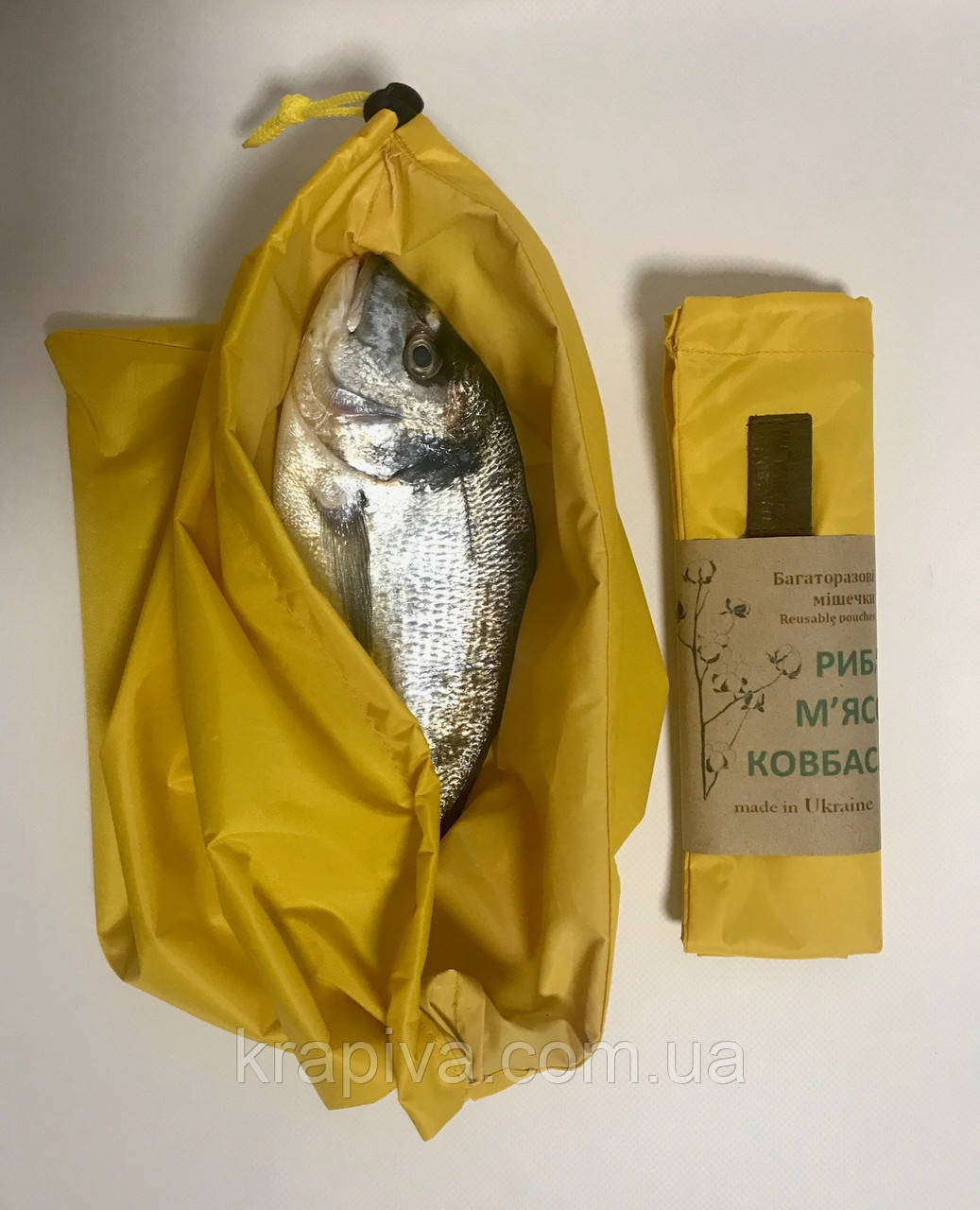 Мішок для риби та м'яса, екомішок для продуктів, екомішок, екоребінка, екодораба для рибі та м'яса