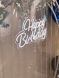 Напис неоном Happy Birthday на акриловій основі (холодний неон), фото 6