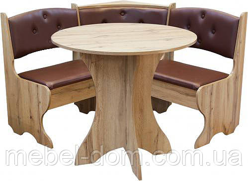 Кухонный мягкий уголок Боярин с круглым столом и двумя табуретами - фото 7 - id-p661525494