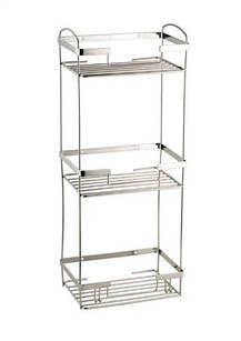 Поличка потрійна з нержавіючої сталі 22*15см Атак 2030453