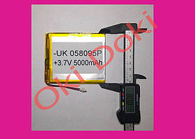 Акумулятор для планшетів UK 058095P 5000.0 (мА/ч) Li-Ion mAh 3.7 V Довжина 95 мм Ширина 80мм
