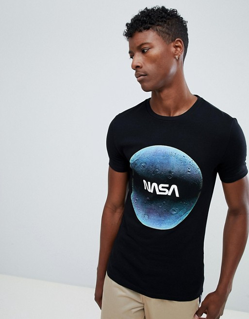 Футболка чорна NASA moon • насса