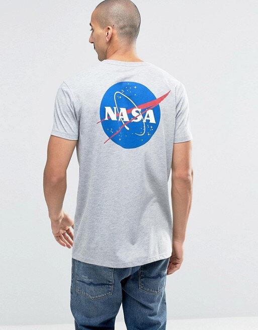 Сіра Футболка NASA back Logo • насса XS