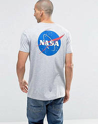 Футболка серая NASA back Logo • насса