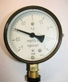 Мановакуумметри МВП3-У -1...3 кгс (-0.1 МПа...0.3 МПа) ТОРЦЕВИЙ