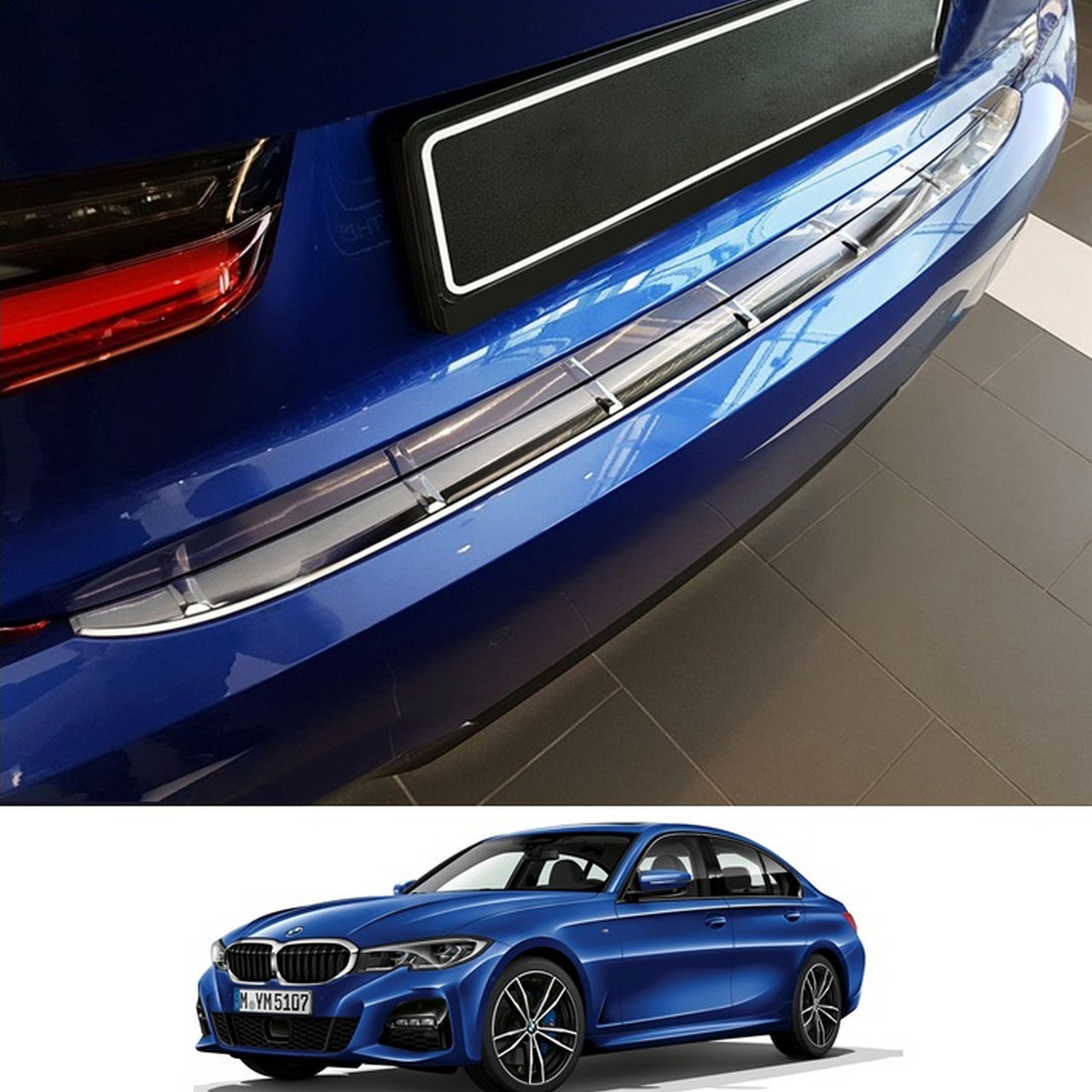 Захисна накладка на задній бампер для BMW 3-series G20 4Dr сєдан 2018+ /нерж.сталь/
